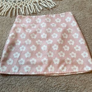 Pink and white floral Shein Skirt